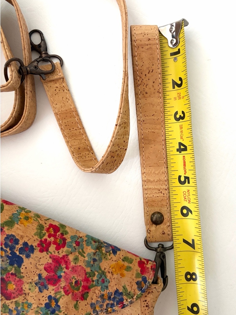 Montado Floral Cork Envelope Crossbody Bag Clutch New in Natural - Picture 12 of 12
